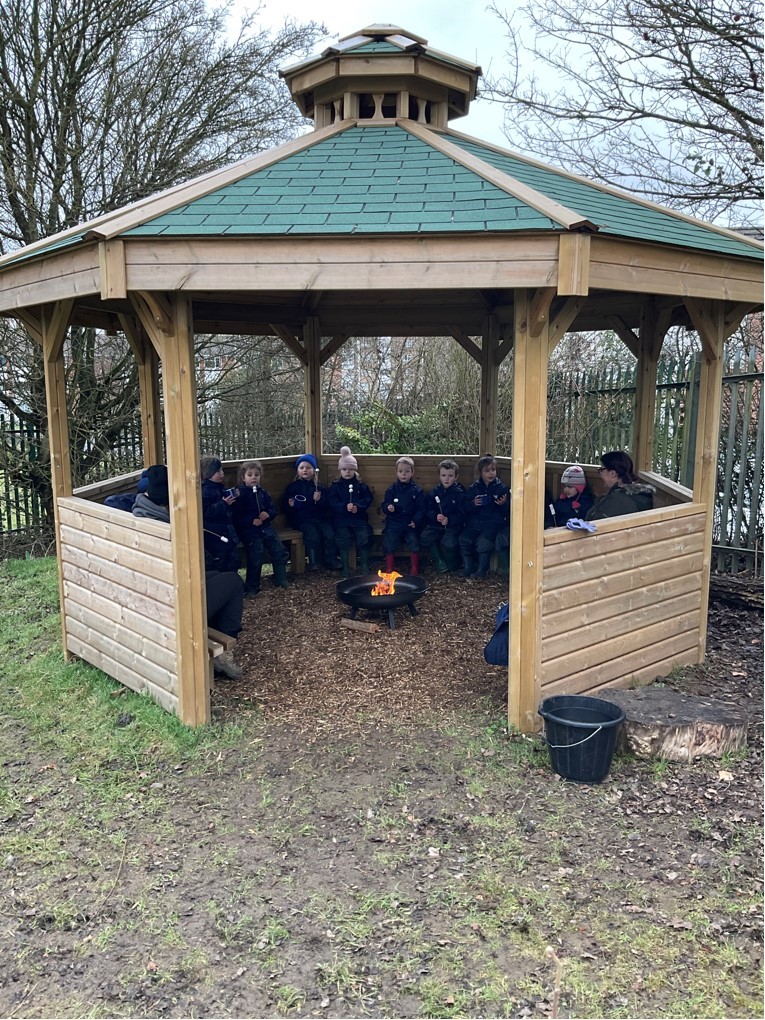 Fire Pit Shelter Outdoor Classroom, Child Safe Garden Fire Pit
